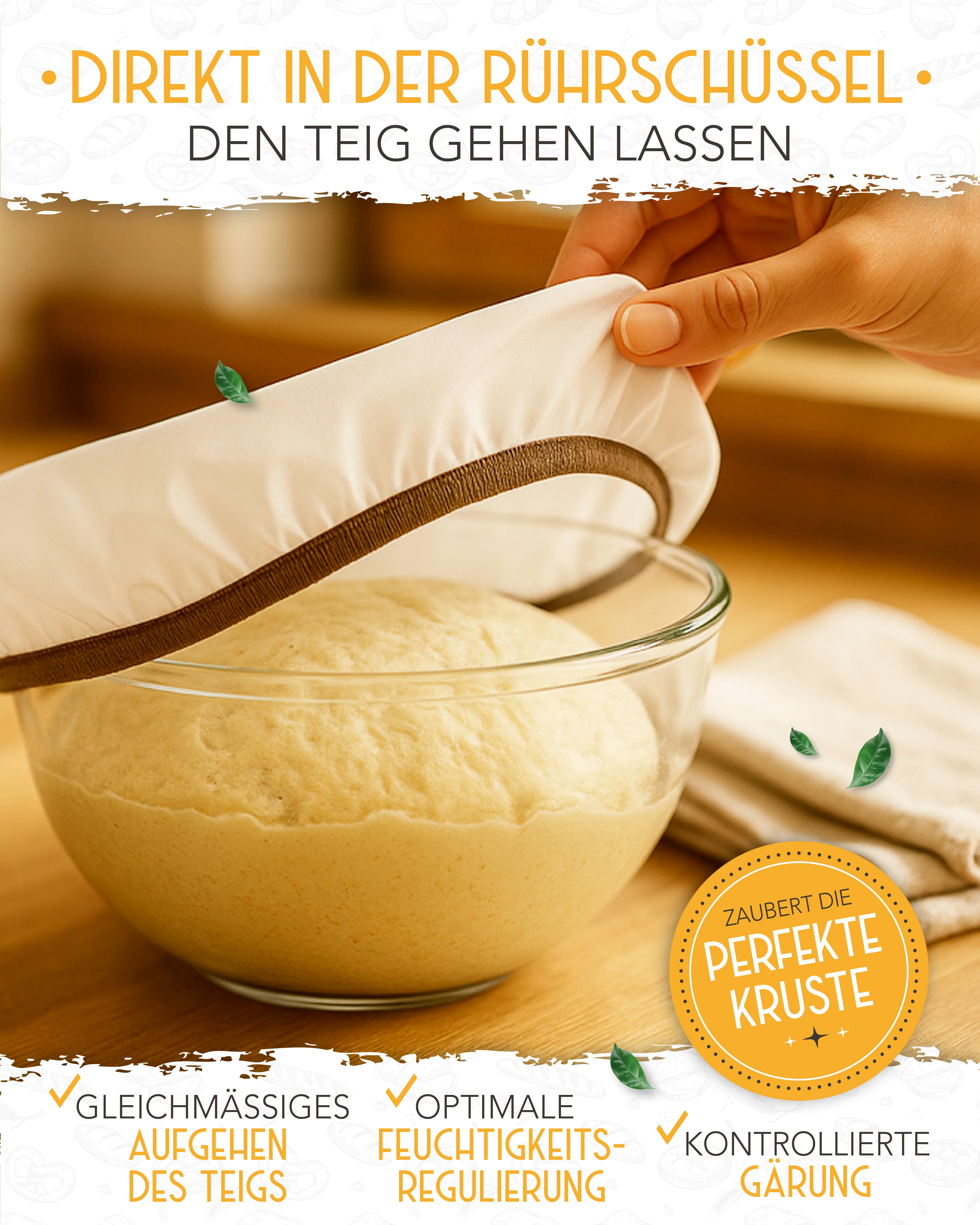 2er Set Abdeckhaube für Gärkörbe - Image 4