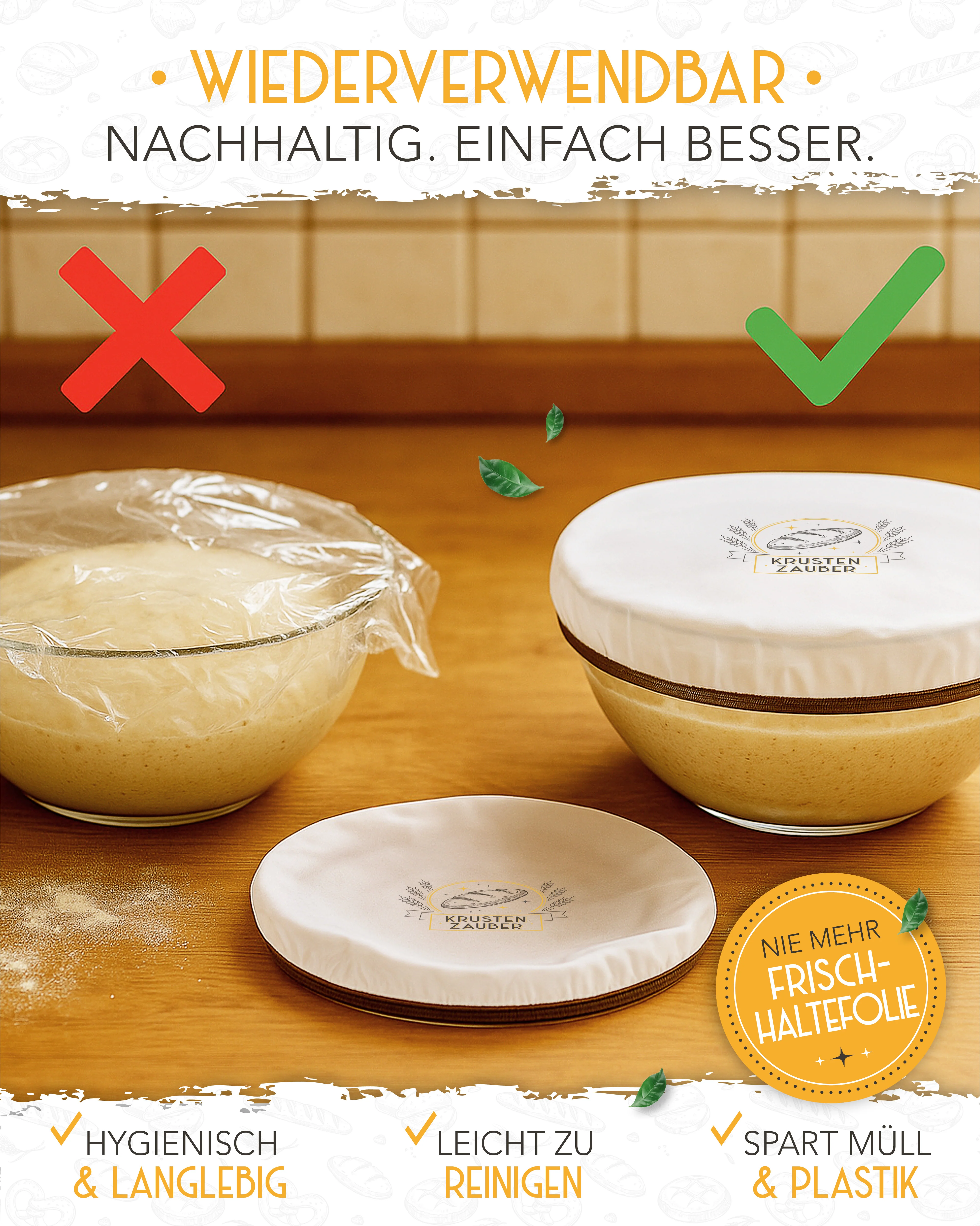 2er Set Abdeckhaube für Gärkörbe - Image 6