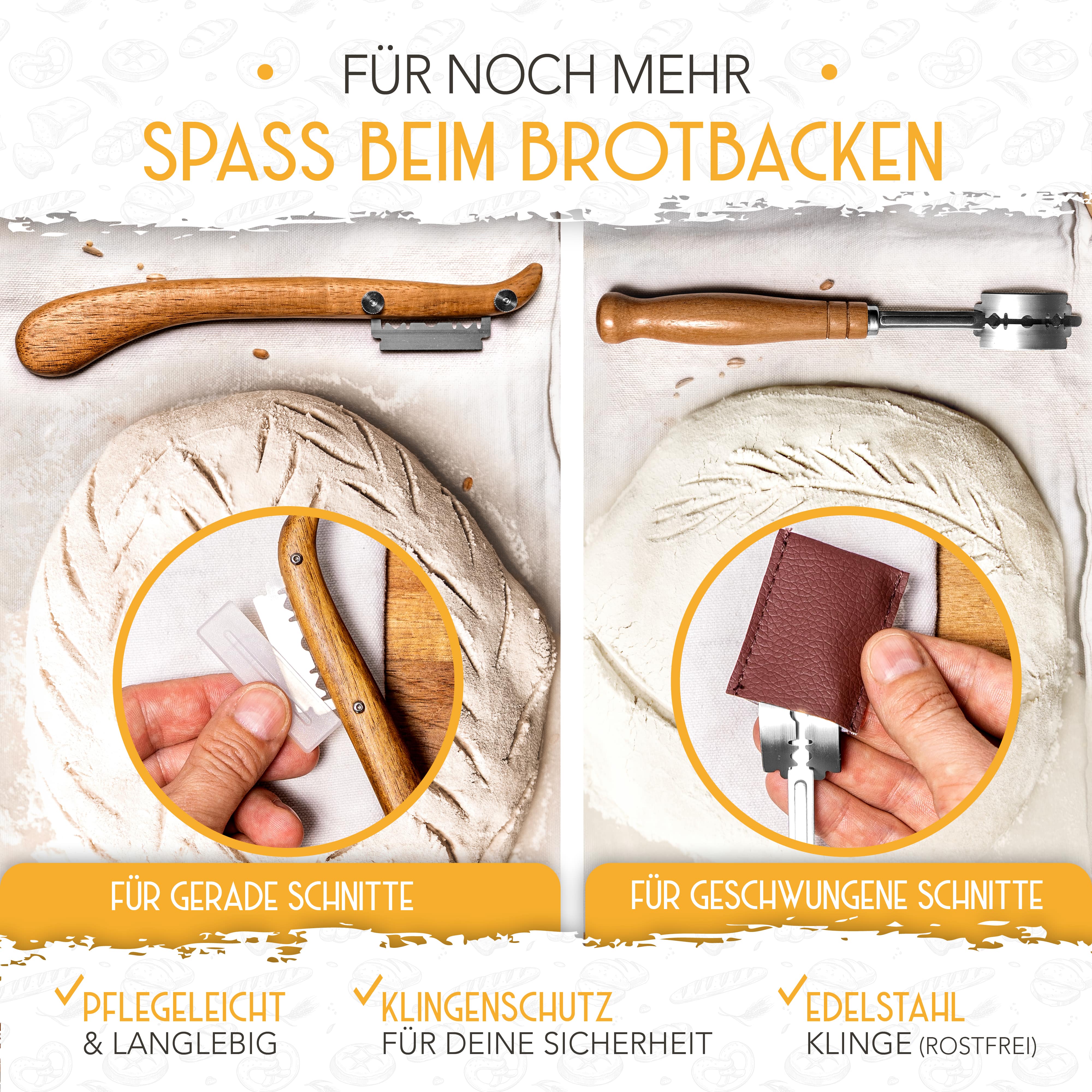 Gärkorb-Set + 2x Bäckermesser - Image 3