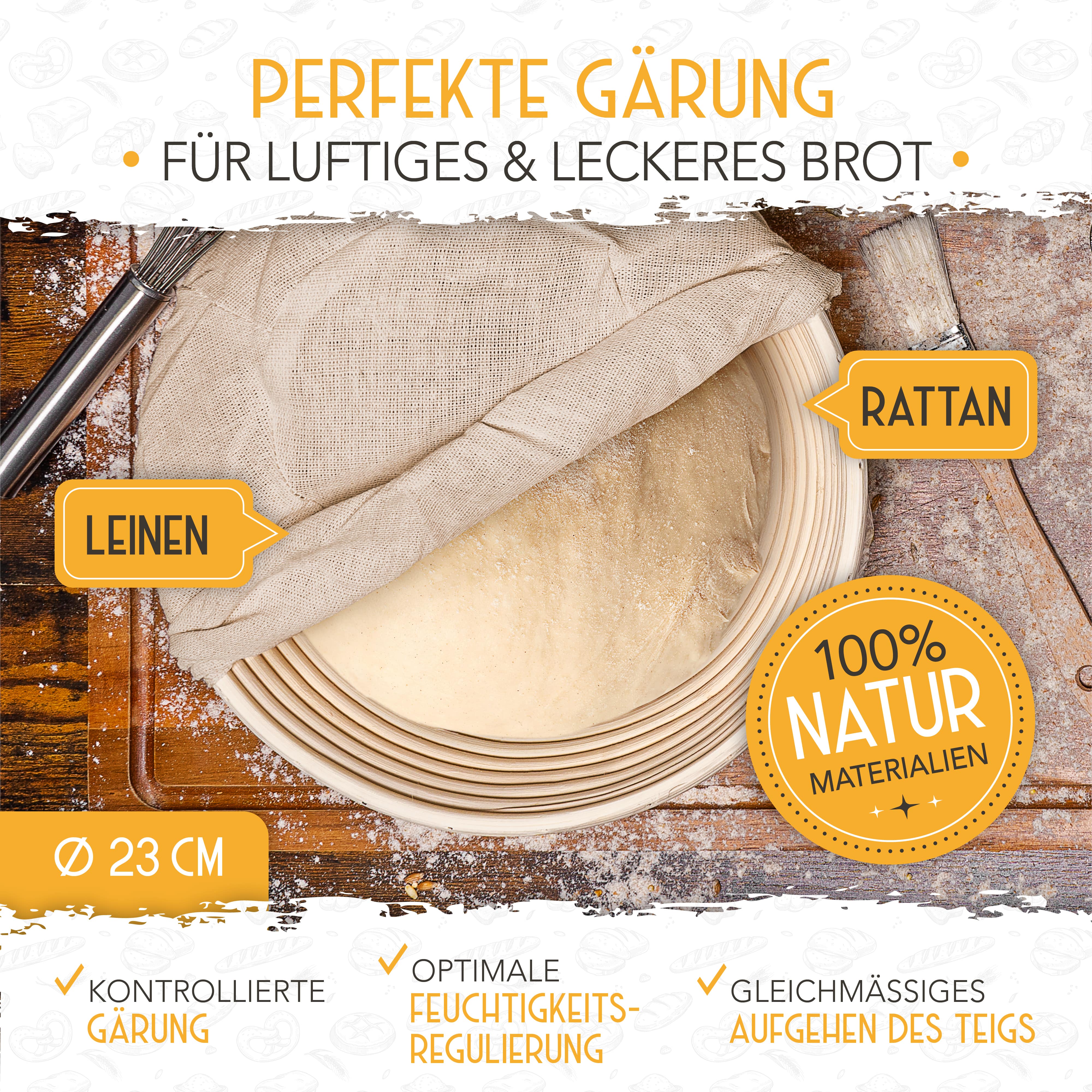 Gärkorb-Set + 2x Bäckermesser - Image 4