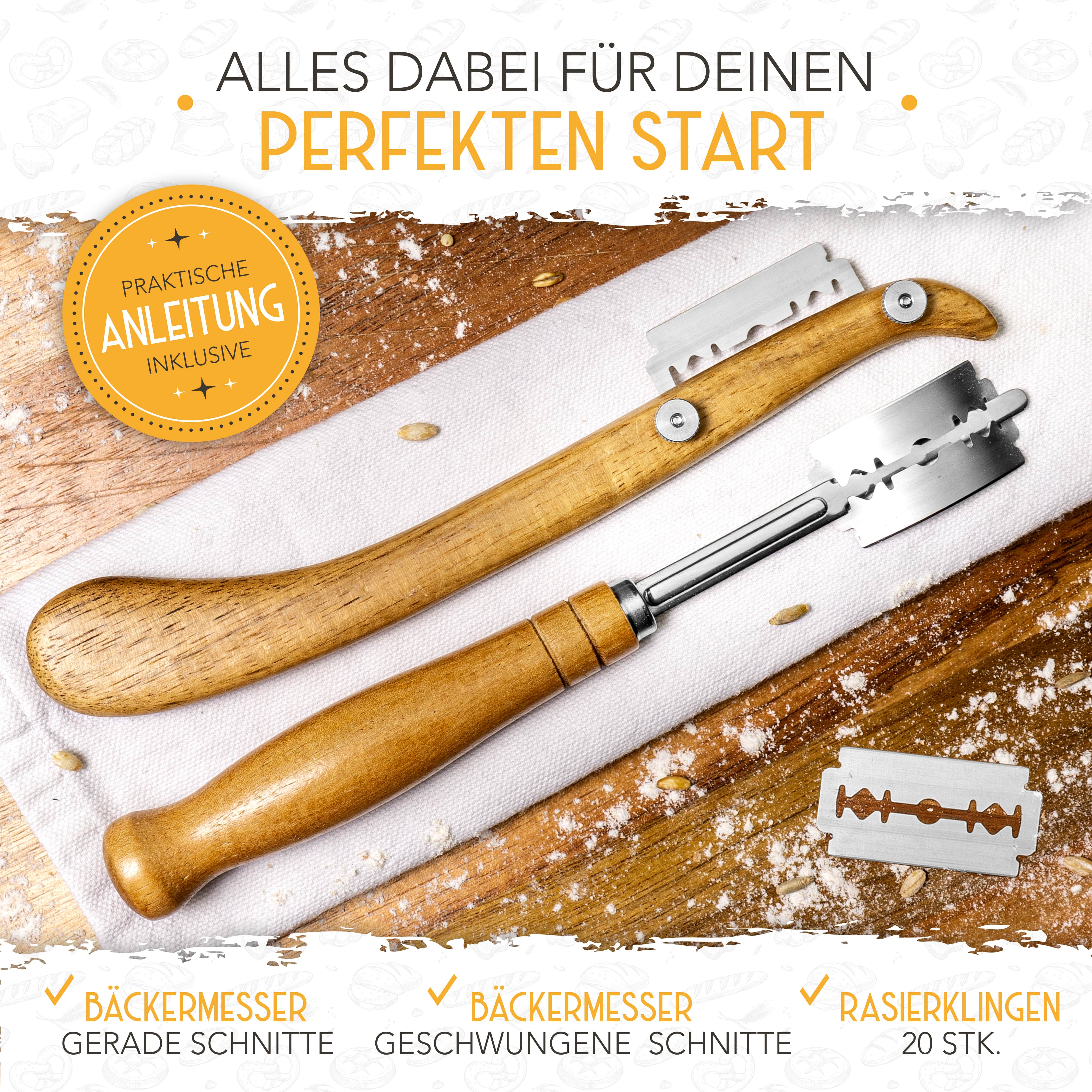 Bäckerleinen-Set + 2x Bäckermesser - Image 7