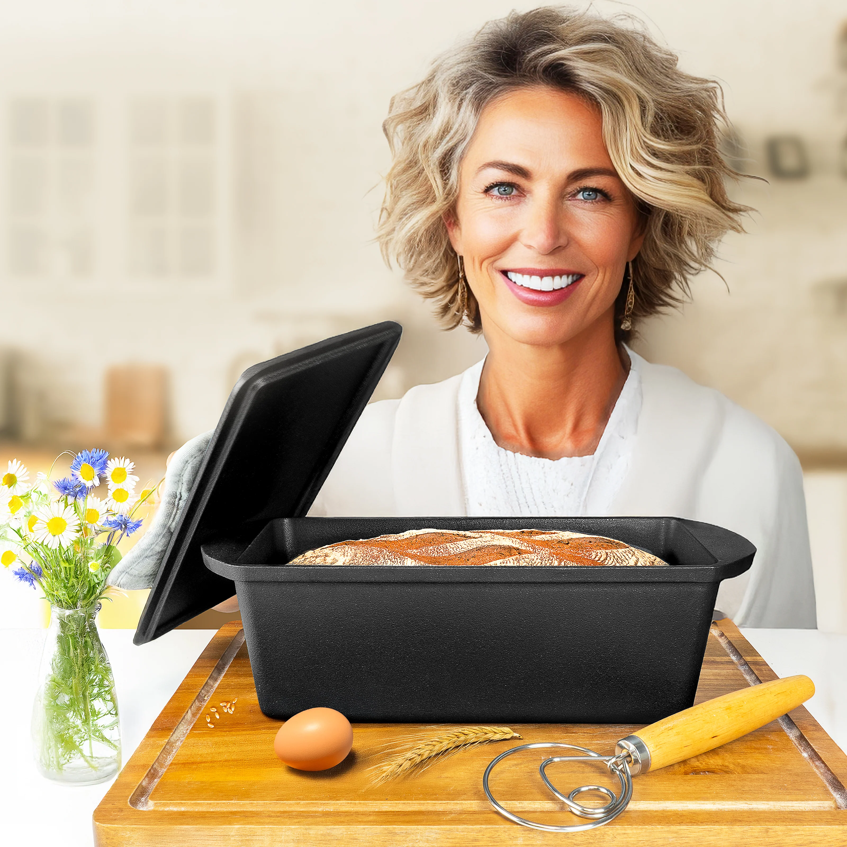 Brotbackform 28cm mit Deckel inkl. Gärkorb - Image 12