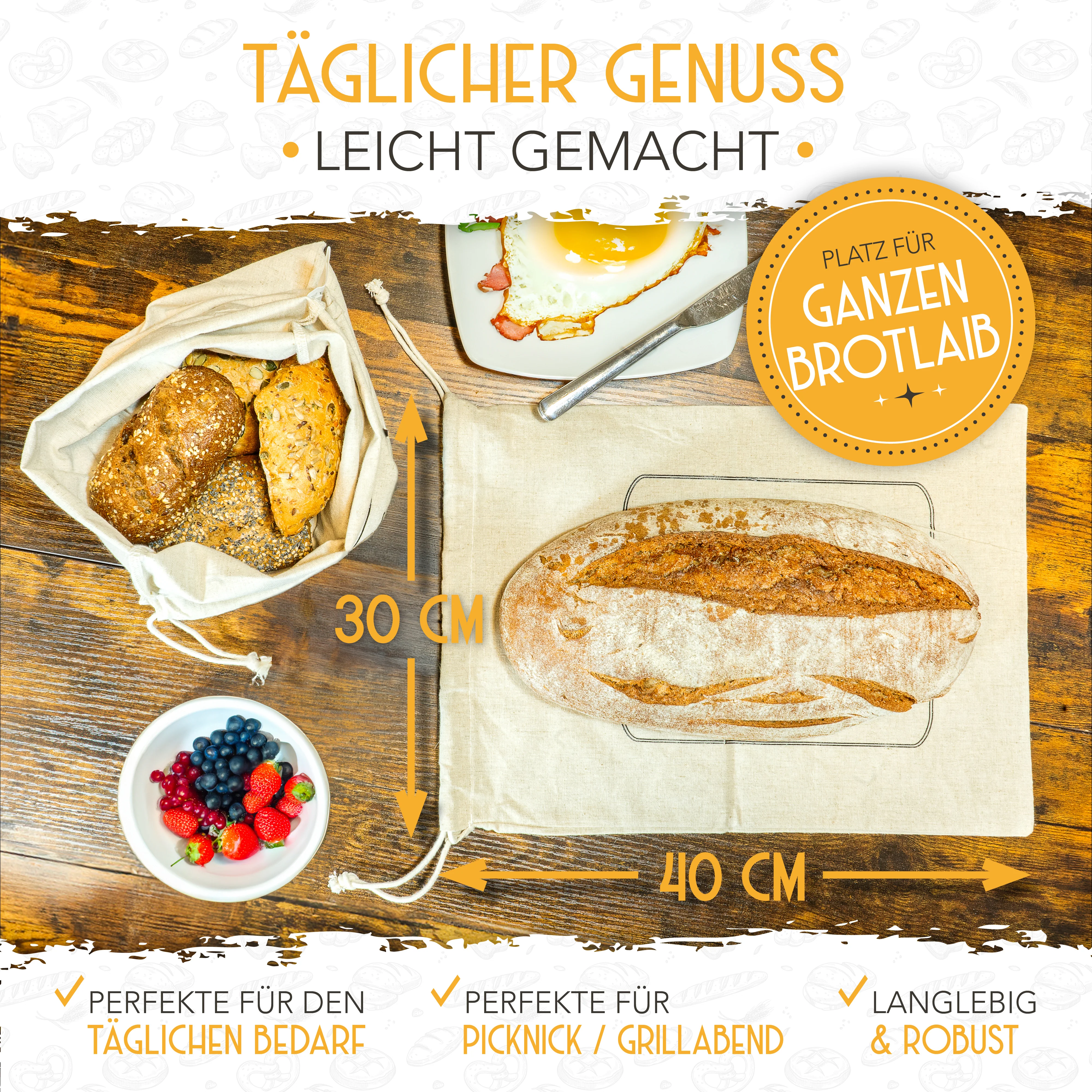 Brotbeutel Set 40x30cm - Image 5