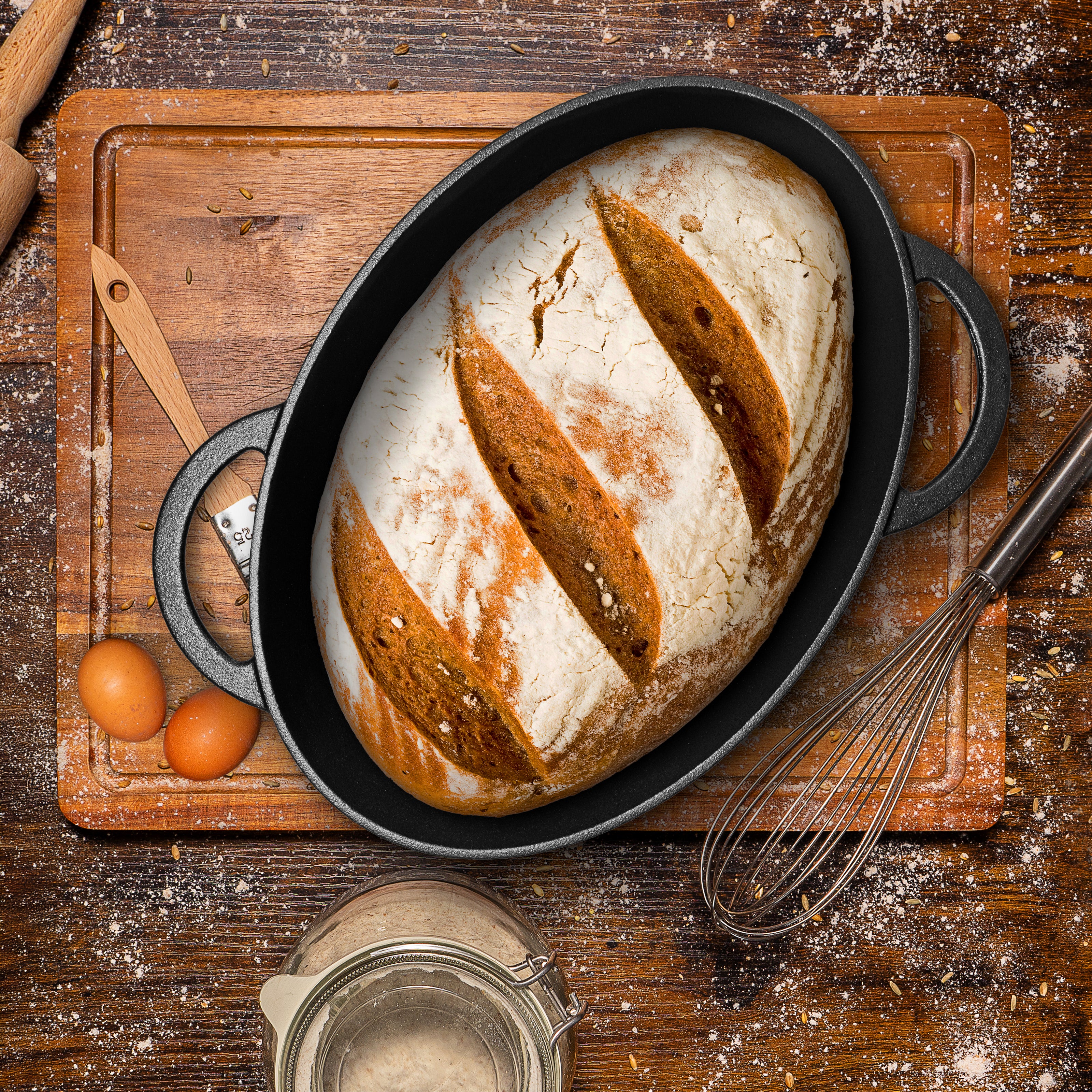 2-in-1 Gusseisen Bräter 6,0l mit Deckel inkl. Gärkorb - Image 13