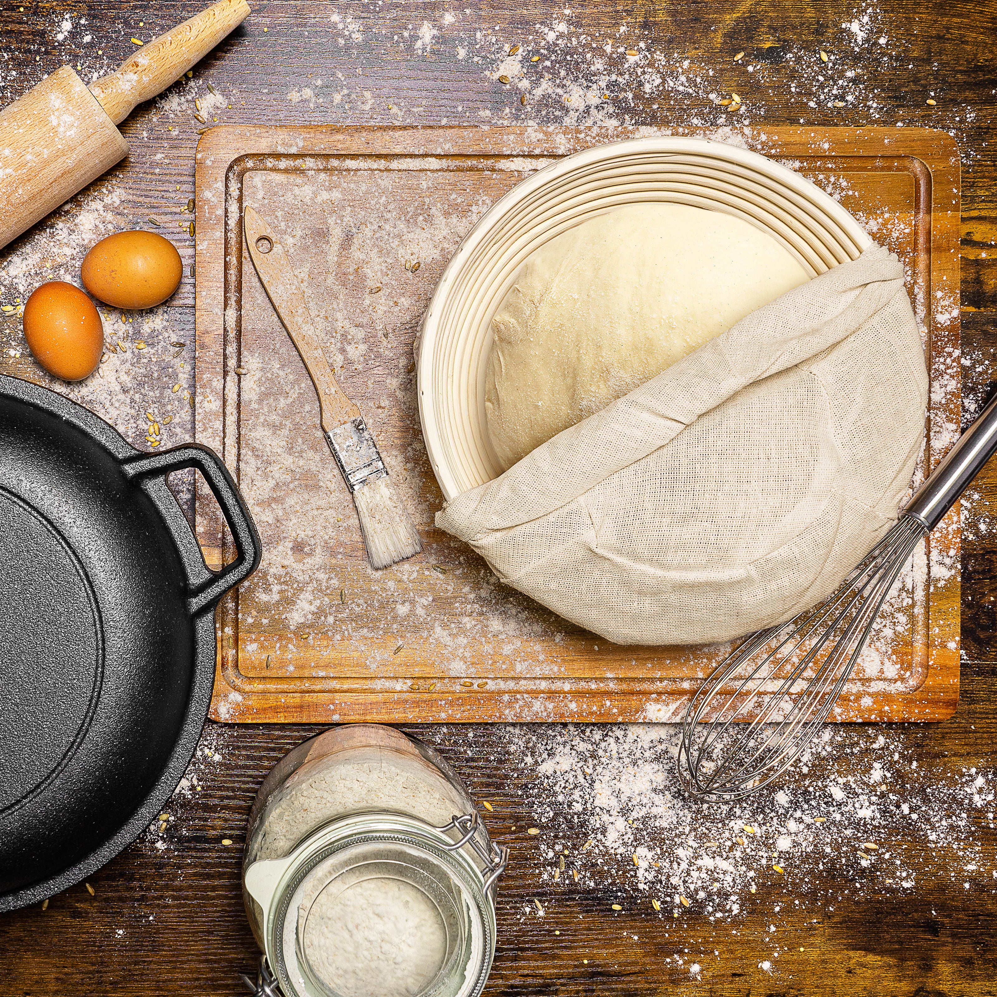 2-in-1 Gusseisen Brotbacktopf 4,7l mit Deckel und Gärkorb - Image 14