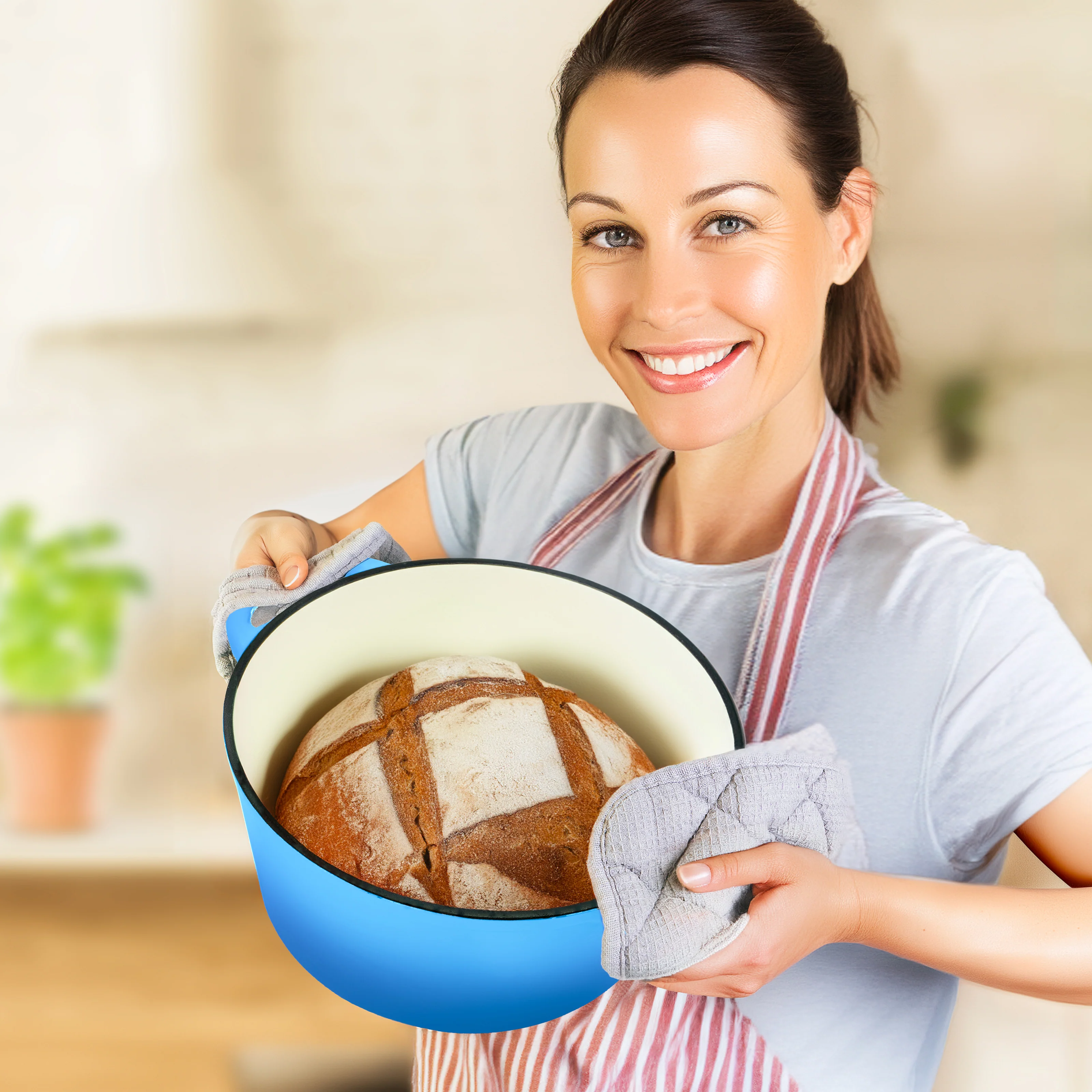 Gusseisen Emaille Brotbacktopf 4,7l mit Gärkorb - Image 16