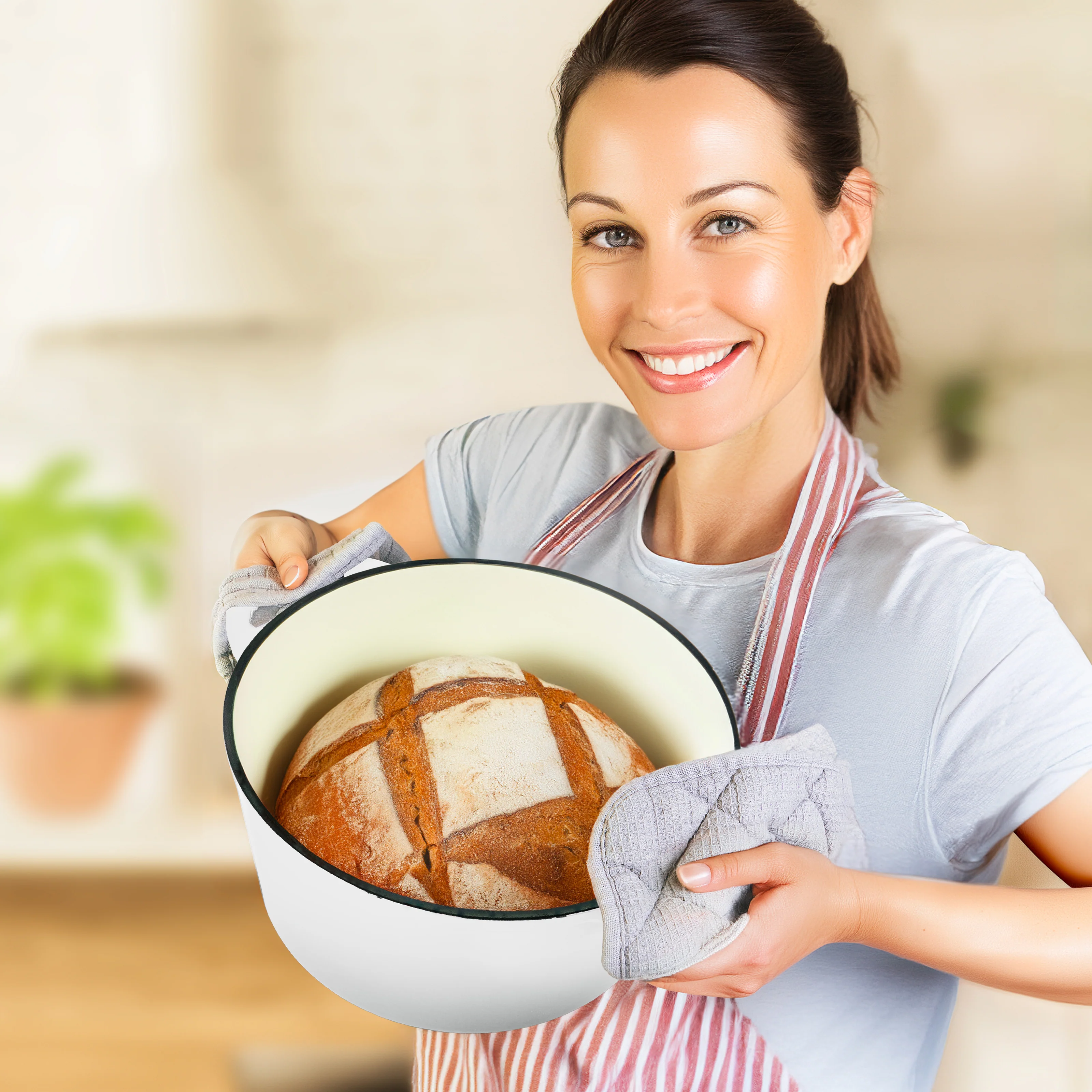 Gusseisen Emaille Brotbacktopf 4,7l mit Gärkorb - Image 32