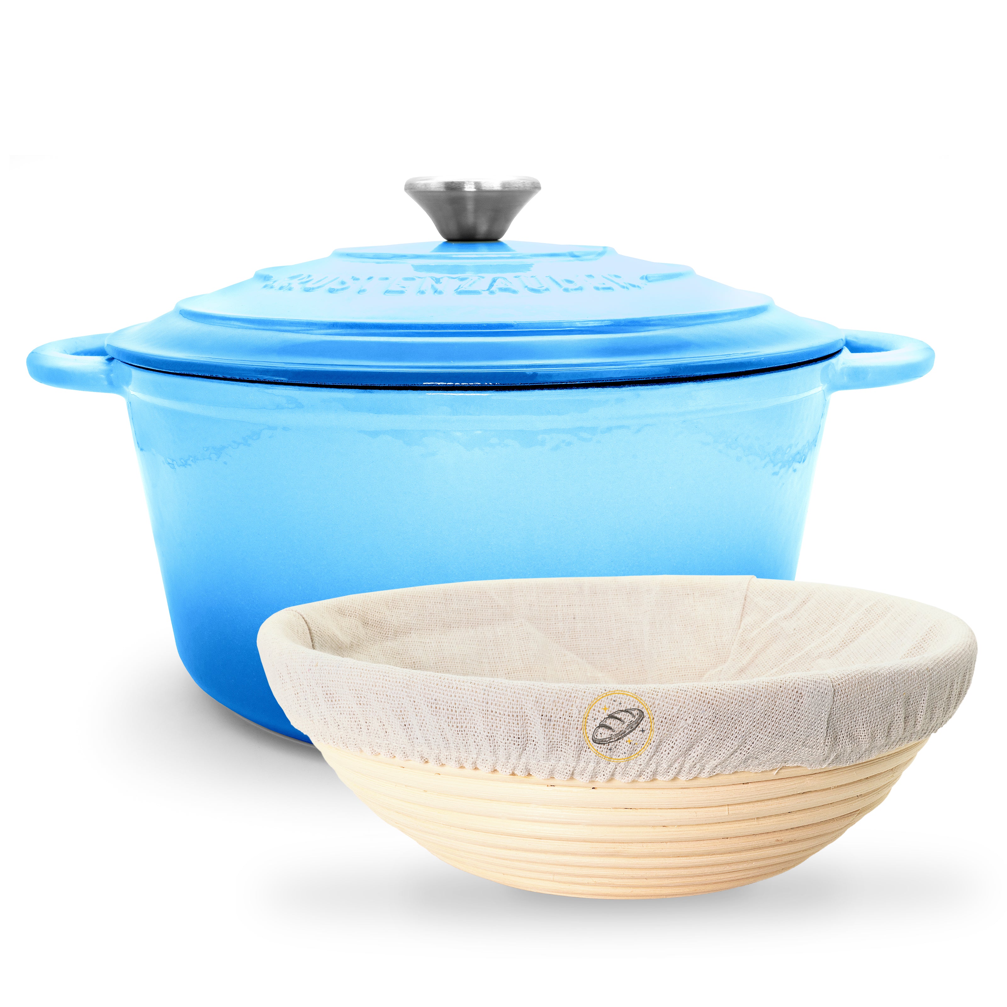 Gusseisen Emaille Brotbacktopf 4,7l mit Gärkorb - Image 9