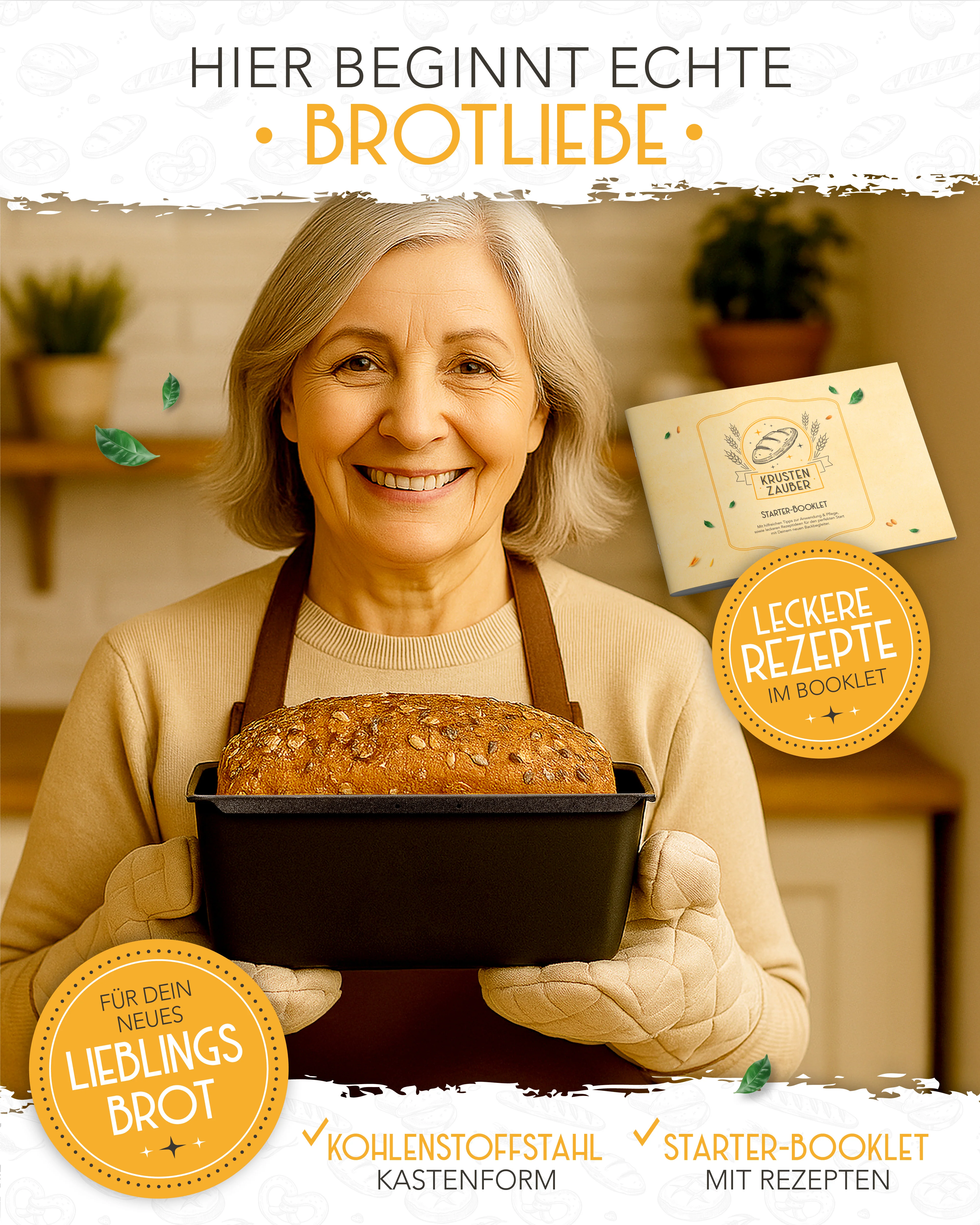 Kohlenstoffstahl Brotbackform mit Deckel - Image 3