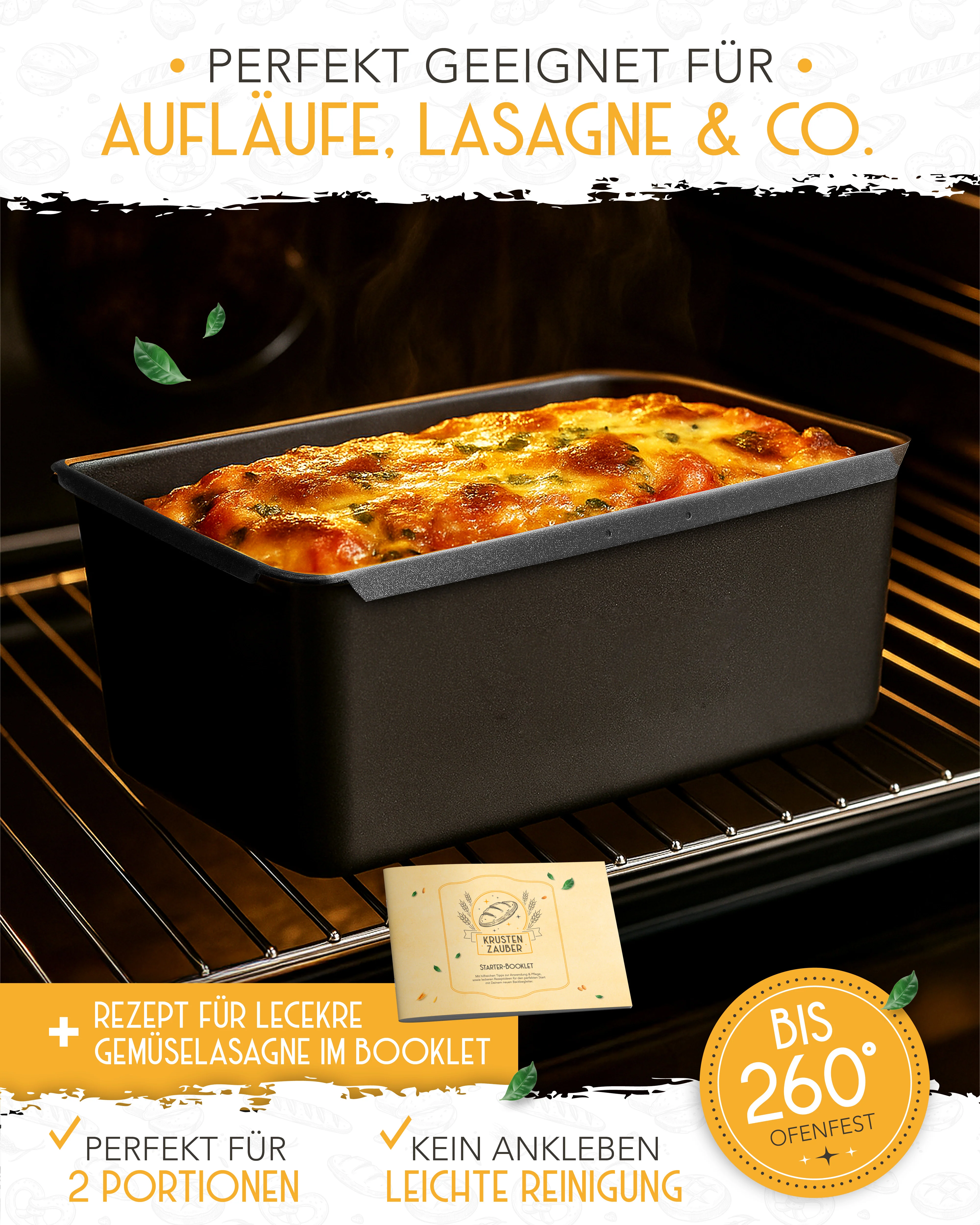 Kohlenstoffstahl Brotbackform mit Deckel - Image 5