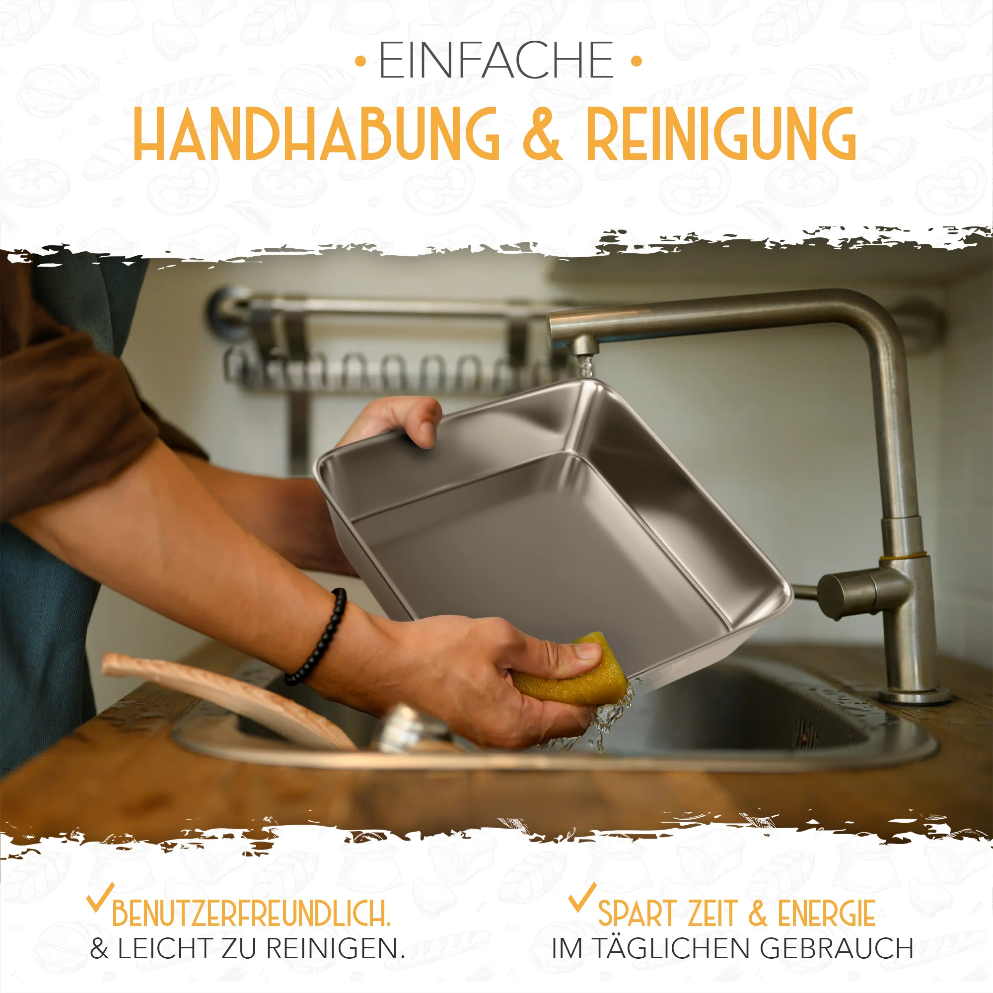 Lavasteine samt Edelstahl Dampfschüssel zum Brot backen - Image 6