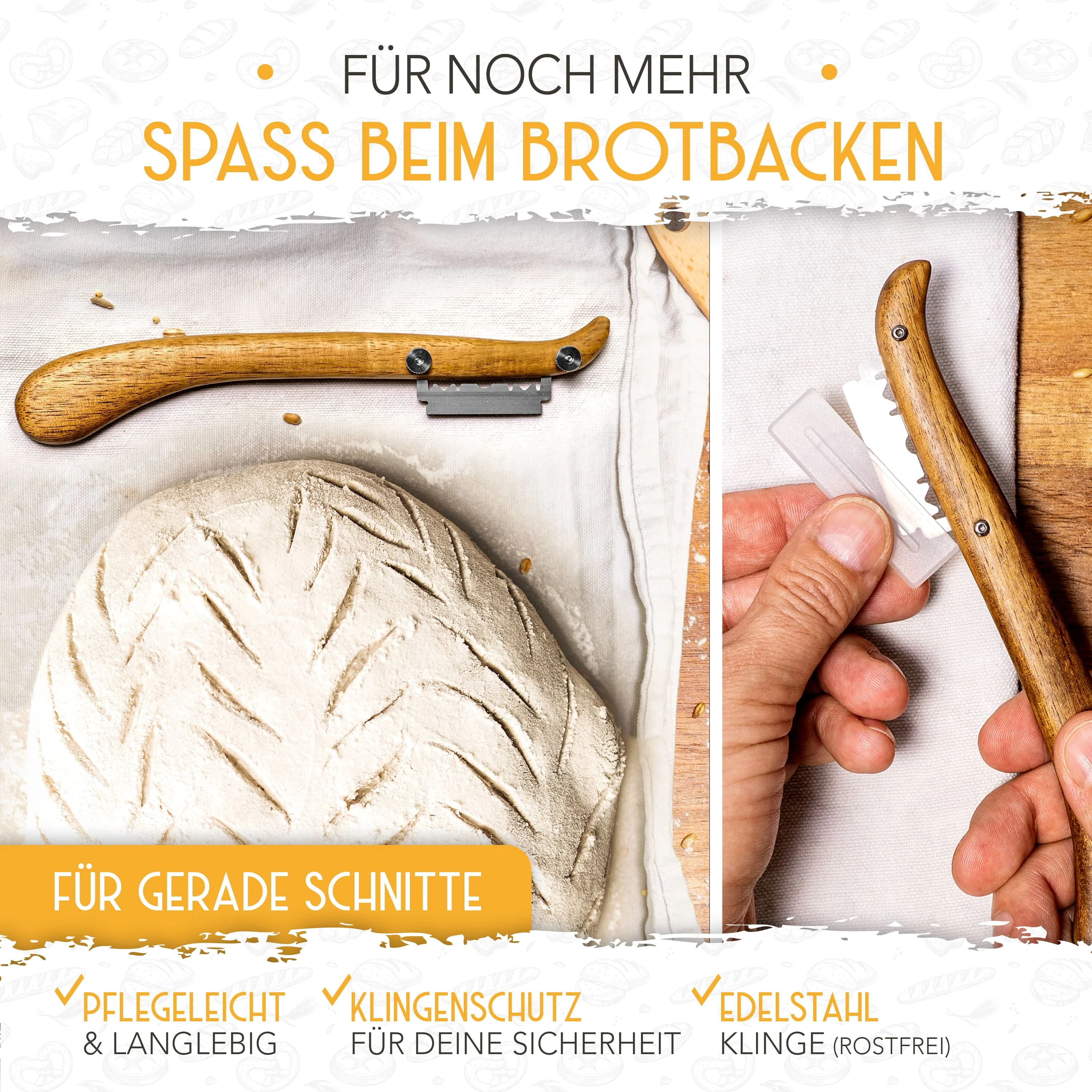 Bäckermesser 2er Set inkl. Rasierklingen - Image 5