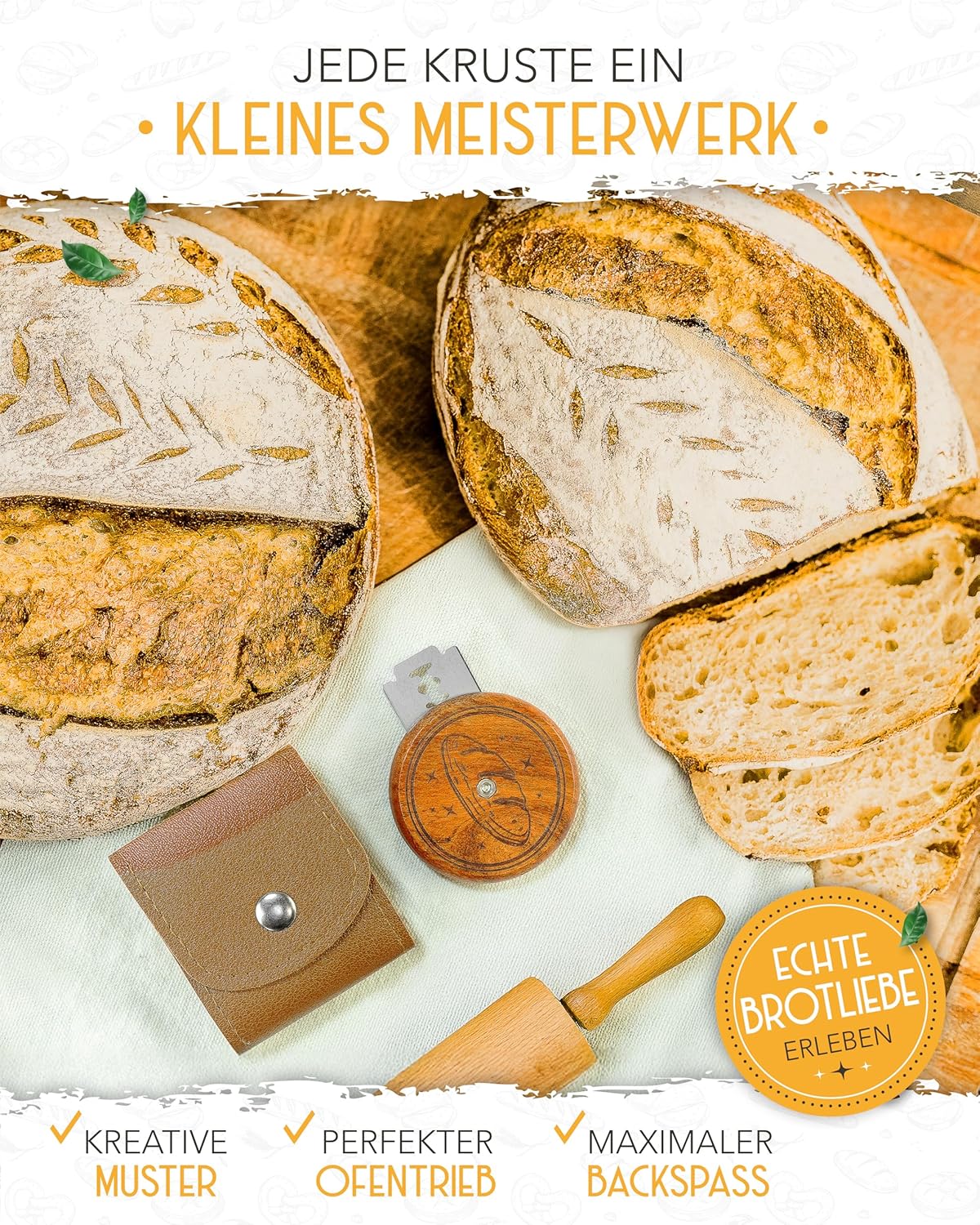 Teigmesser mit rundem Holzgriff - Image 6