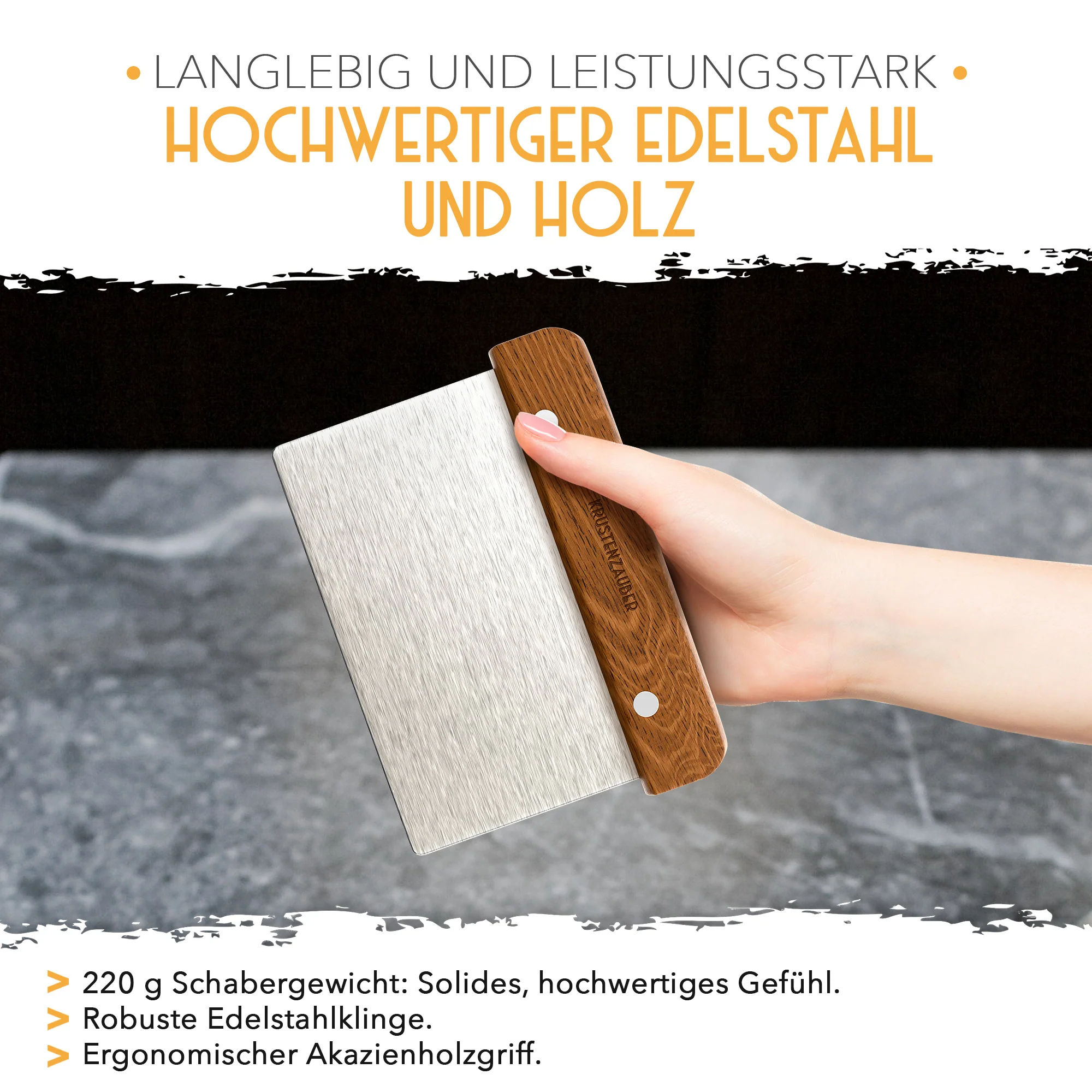 Teigschneider aus Edelstahl 18 cm mit Holzgriff - Image 4