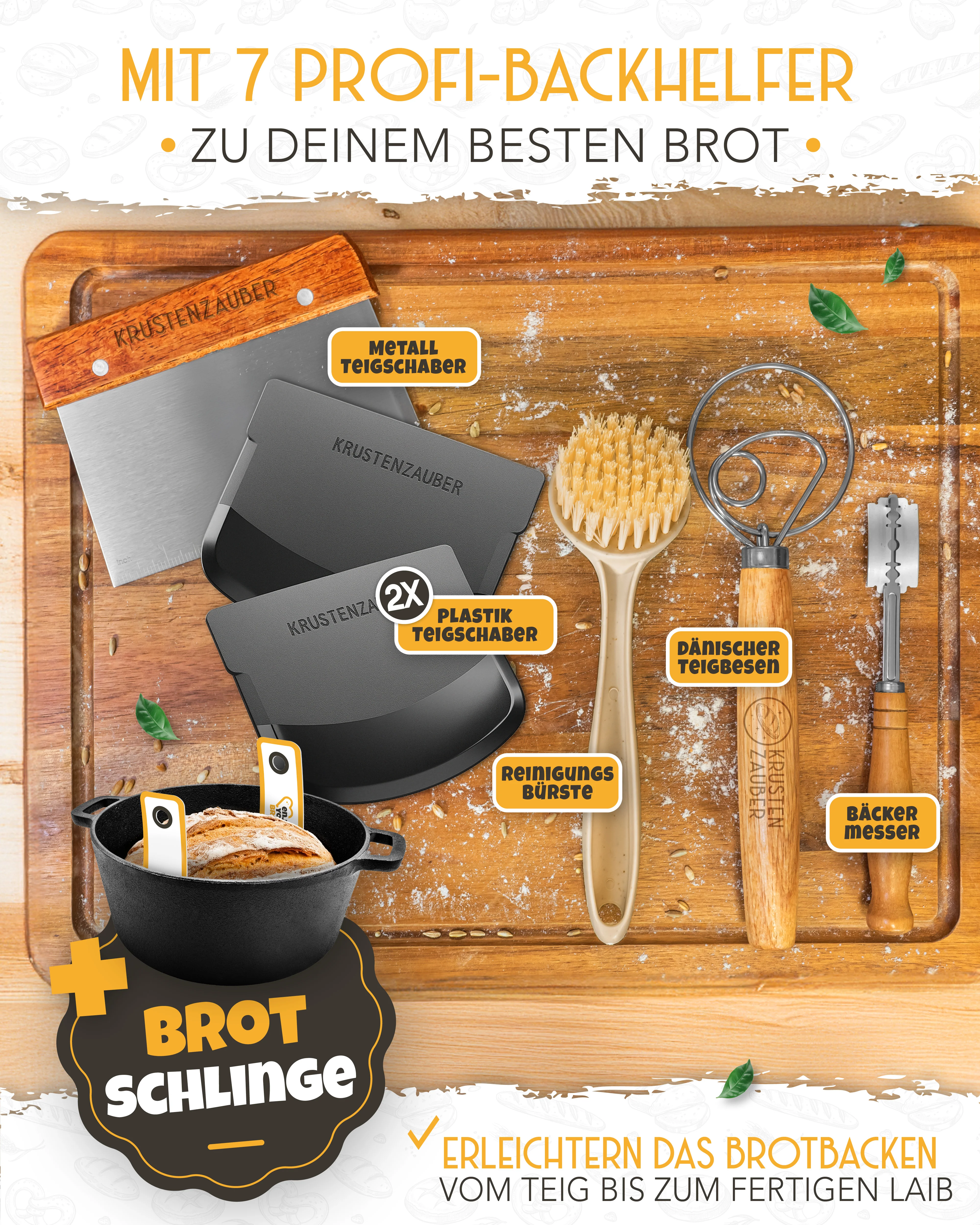 Brotliebe-Set – Gusseisentopf 4,7 l, Zubehör & Rezept-Booklet in stilvoller Verpackung - Image 3