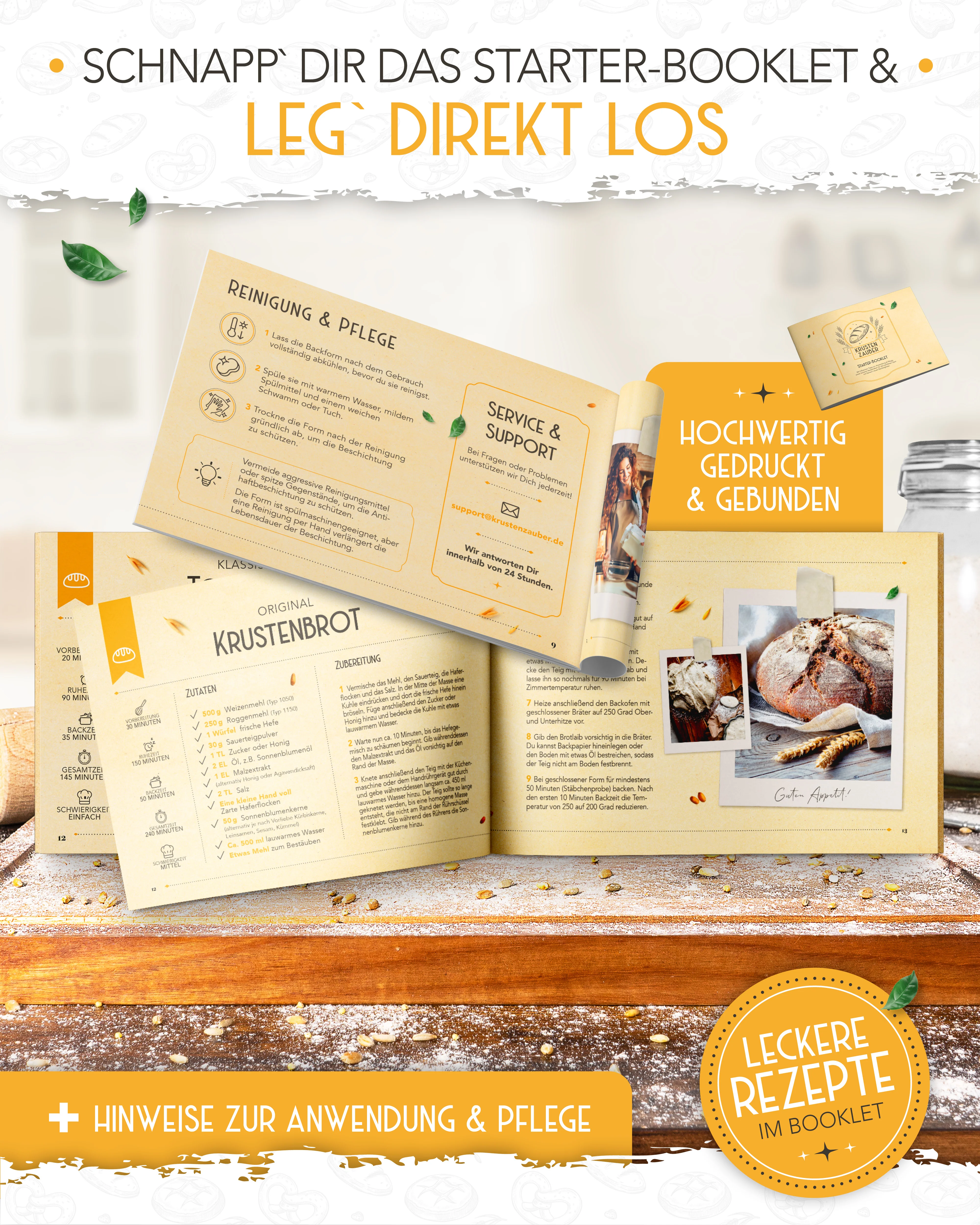 Brotliebe-Set – Gusseisentopf 4,7 l, Zubehör & Rezept-Booklet in stilvoller Verpackung - Image 7